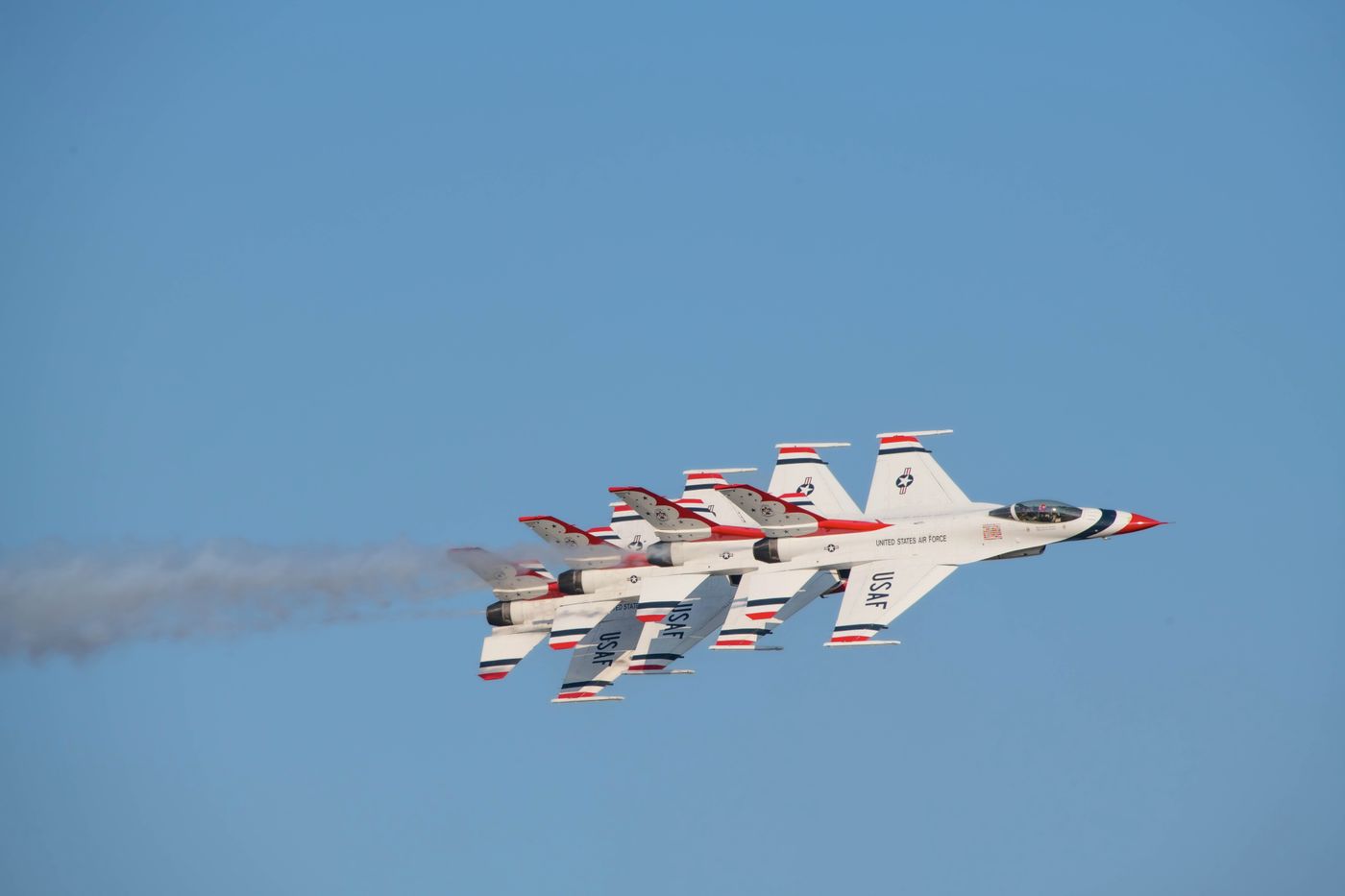 Jets flying in formation at an air show
